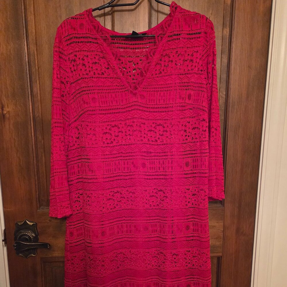 Red Lacy Sheath Dress- Size 12